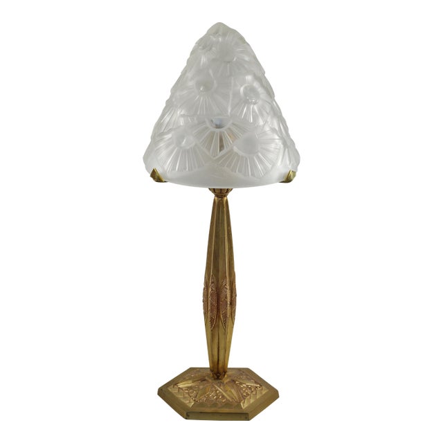 French Art Deco Lamp by Francis Hubens & Degue - 1930 France For Sale