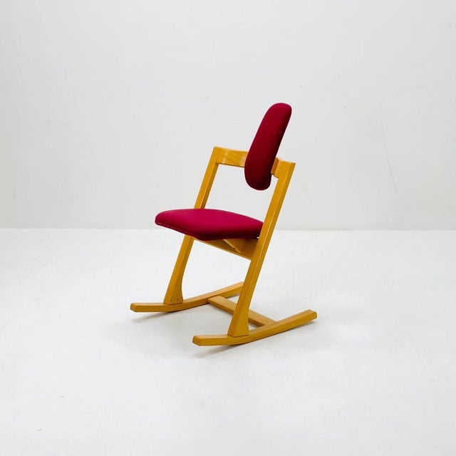 Vintage Teak Pendulum Balance Chair by Peter Opsvik for Stokke, Norway, 1980s For Sale - Image 11 of 11