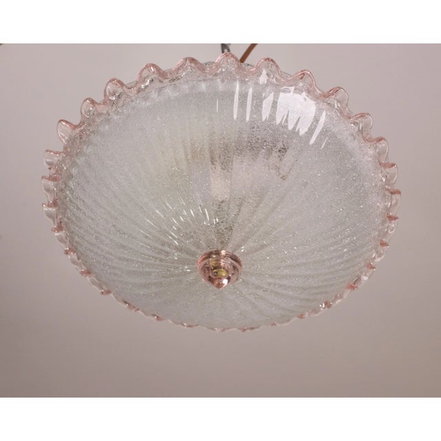 Italian Pink Murano Glass Ceiling Fixture, Murano, 1960 For Sale - Image 10 of 11