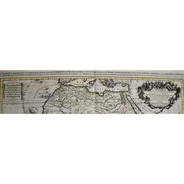 This large original hand-colored copperplate engraved map of Africa entitled "L'Afrique divisee suivant l'estendue de ses...