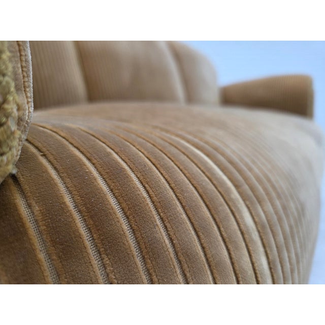 Danish Beech Three-Seater Sofa with Corduroy Upholstery, 1950s For Sale - Image 13 of 18