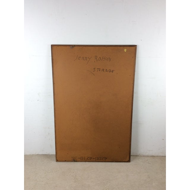 Mid Century Modern Rectangular Wall Mirror With Blonde Wood Frame For Sale - Image 14 of 17
