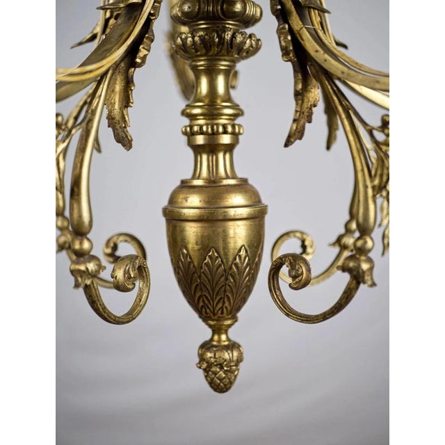 2000 - 2009 Antique Bronze Chandelier with Rams For Sale - Image 5 of 10