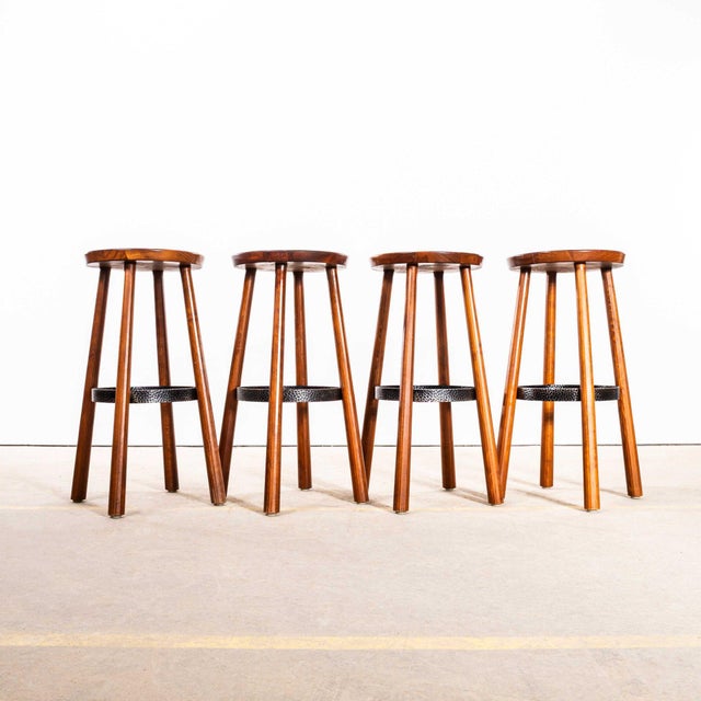 1960s Top Metal Ring Dark Bar Stool, 1960s For Sale - Image 5 of 10