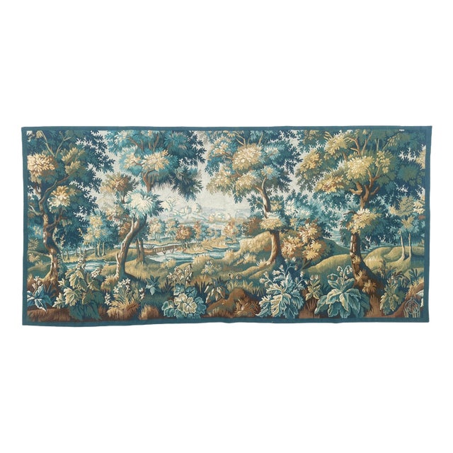 Mid-Century Handwoven Wool Aubusson Tapestry, 1970s For Sale