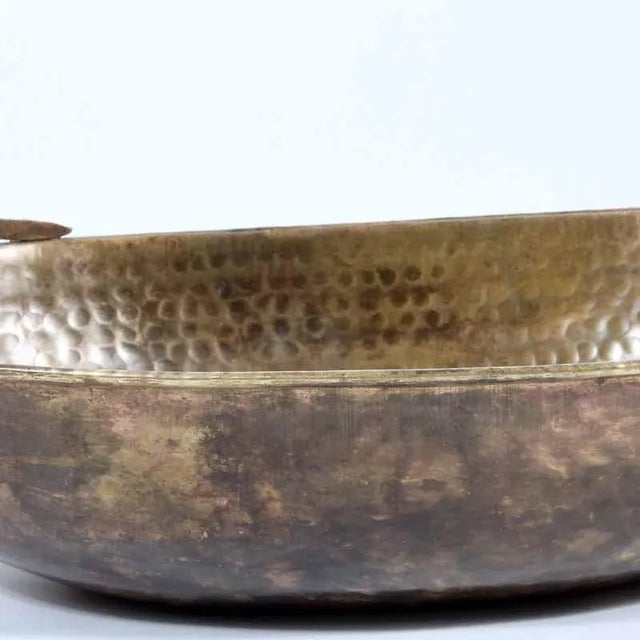 Mid 20th Century Brass Hand Pounded Deer Head Bowl For Sale - Image 5 of 7