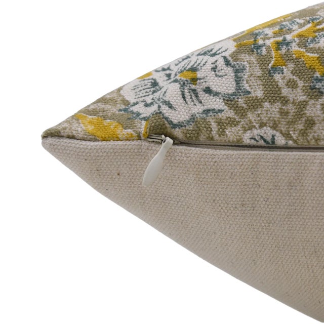 Art Deco Fabdivine Handmade Block Printed Cushion Cover 24x24 Inch Duck Canvas-Rameshwaram For Sale - Image 3 of 4