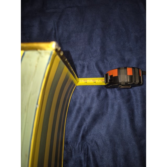Vintage Postmodern Striped Tôle Planter Cachepot With Brass Bun Feet Fd For Sale - Image 9 of 10