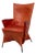 Vintage Orange Leather Skirt Chair by Gerard Van Der Berg, 1980s For Sale