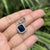 2.57ct Blue Sapphire & Diamond Halo Pendant With Hinged Locking Bail in 14k Gold- A Pair For Sale In New York - Image 6 of 14