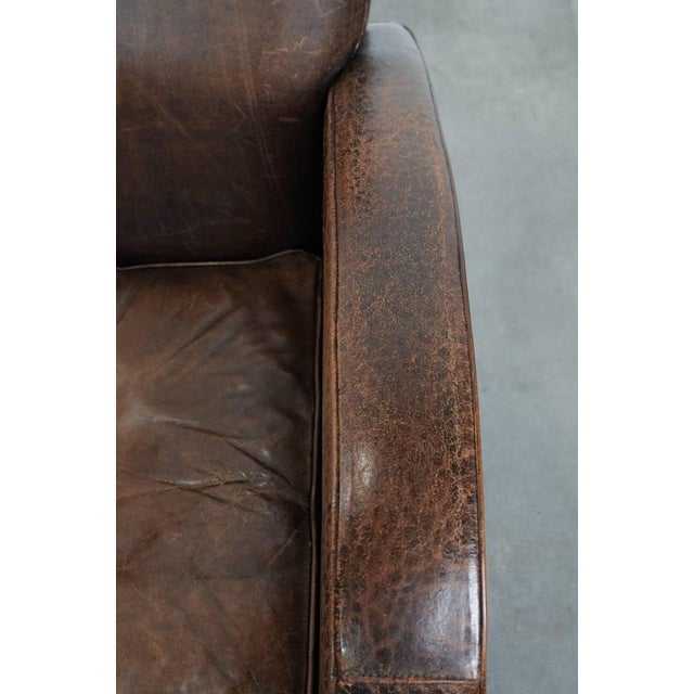 Brown Vintage Armchair in Sheepskin For Sale - Image 8 of 16