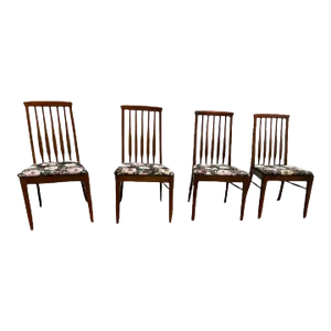Mid 20th Century Mid Century Set of Four Walnut Dining Chairs by Lenoir