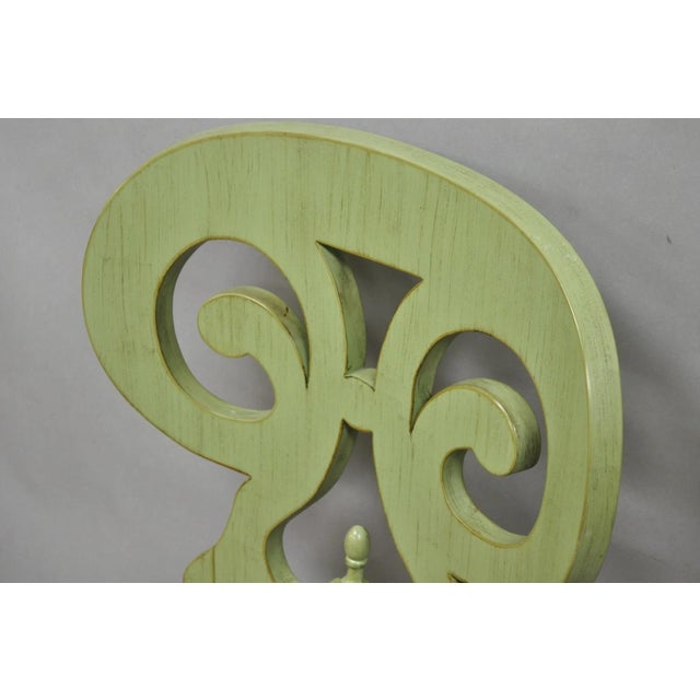 Red Contemporary Regency Style Red Green Yellow Scroll Back Dining Chairs - Set of 8 For Sale - Image 8 of 18