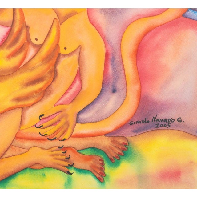 2000 - 2009 Gerardo Navarro Gomez "Diablo Verrgon" Watercolor, 2005 For Sale - Image 5 of 8