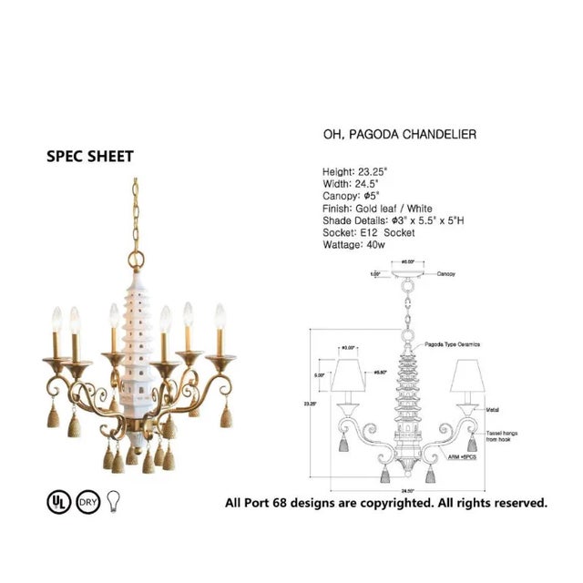 Chinoiserie Port 68 x Madcap Cottage Oh Pagoda Tassel Chandelier, Pink For Sale - Image 3 of 3
