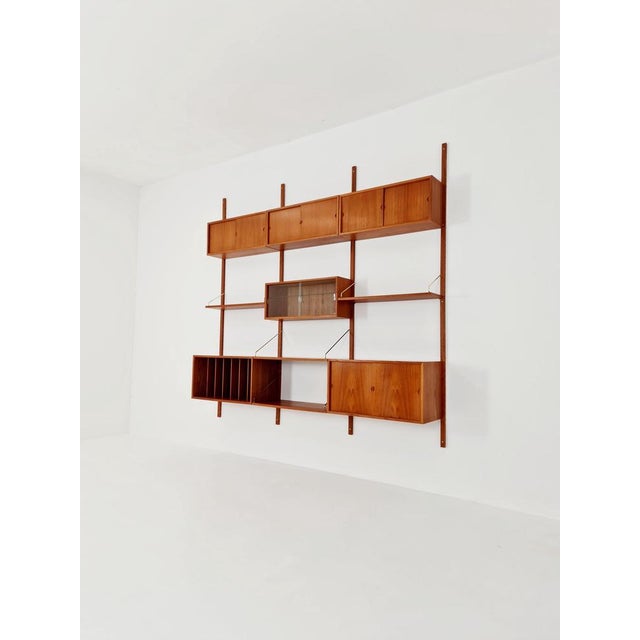 Brown Mid-Century Modern Danish Teak Wall Unit by Poul Cadovius for Cado, 1960s For Sale - Image 8 of 11