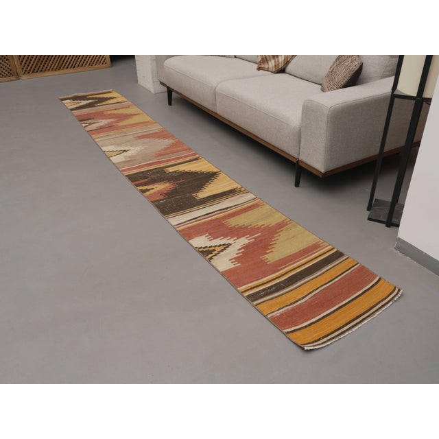 Turkish 1970s Vintage Handmade Wool Cotton Brown Area Rug For Sale - Image 3 of 11