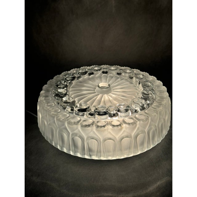 Metal Mid-Century Modern Glass Ceiling Light, Europe, 1970s For Sale - Image 7 of 13