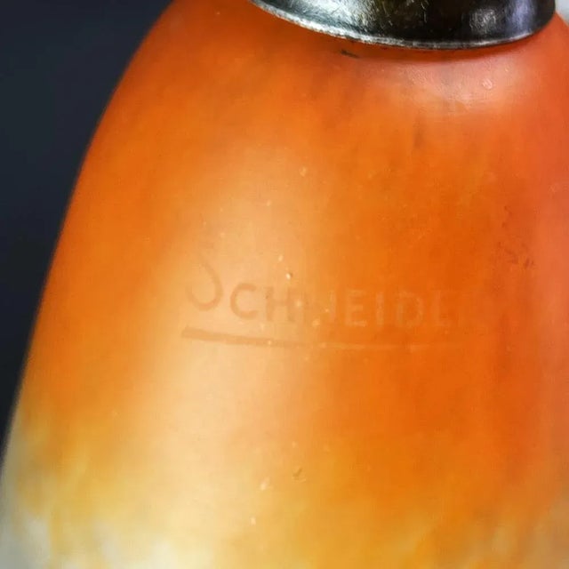 Black Art Deco Pate De Verre Ceiling Lamp attributed to Schneider, 1930s For Sale - Image 8 of 12