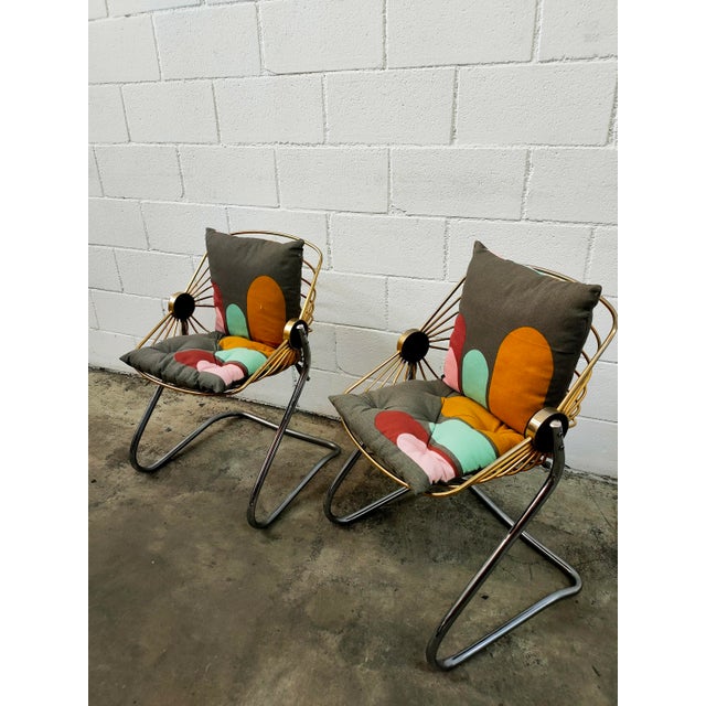 Metal Vintage Chairs by Gastone Rinaldi, 1970s, Set of 2 For Sale - Image 7 of 10