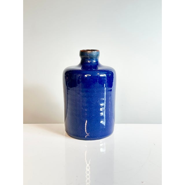 Cobalt Blue Hand-Thrown Studio Ceramic Vase, Germany, 1970s For Sale - Image 12 of 12