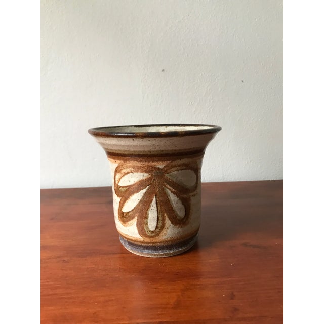 Handmade Vintage Stoneware Pottery Cachepot Vase For Sale - Image 9 of 9