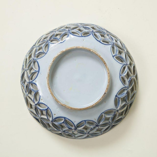 Mid 18th Century Traditional Irish Delft Porcelain Basket For Sale - Image 12 of 12