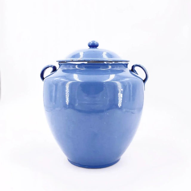 Cornflower Blue Covered Pot, Circa 1900 For Sale - Image 4 of 4