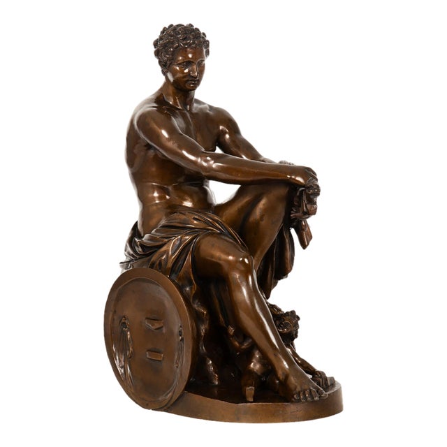 Grand Tour 19th Century Italian Bronze Sculpture Ludovisi Mars After Antique For Sale
