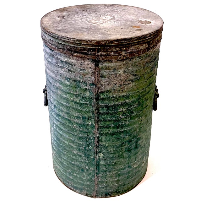 Antique Verdigris Metal Accent Table For Sale - Image 12 of 16