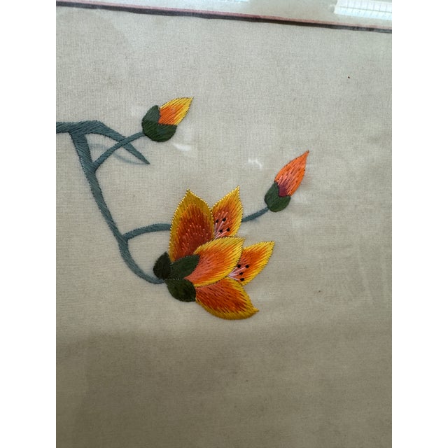 Mid 20th Century Vintage Chinese Embroidered Silk Tapestry, Framed For Sale - Image 5 of 12