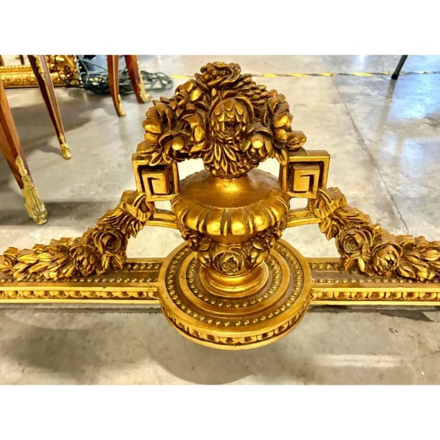 French French Louis XVI Console Table – Marble Top With Elegant Gold Leaf Details For Sale - Image 3 of 11