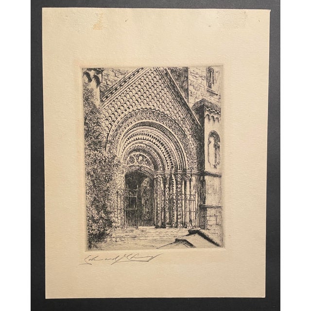 Gothic 1920s Edward Cherry University of Toronto Architectural Etching For Sale - Image 3 of 3