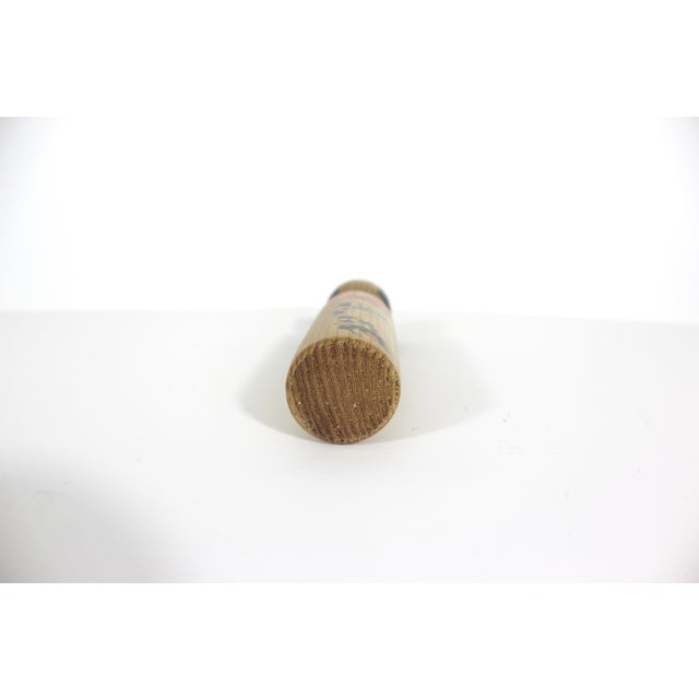 Wood Vintage Japanese Wood Kokeshi Doll Hand Painted and Signed For Sale - Image 7 of 9