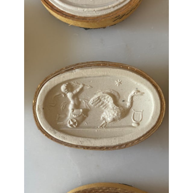 Sculpture Materials Antique Italian Grand Tour Plaster Intaglios - Set of 6 (Group #4) For Sale - Image 7 of 14