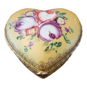 Vintage Mid Century Modern Hollywood Regency Heart Jewel Box