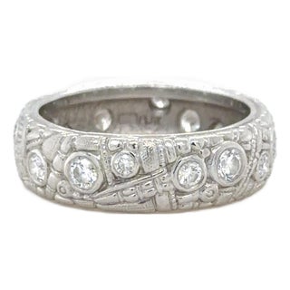 Alex Sepkus, Platinum and Diamond Band Ring, Size 5.75 For Sale