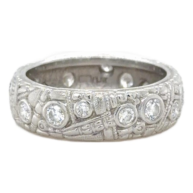 Alex Sepkus, Platinum and Diamond Band Ring, Size 5.75 For Sale