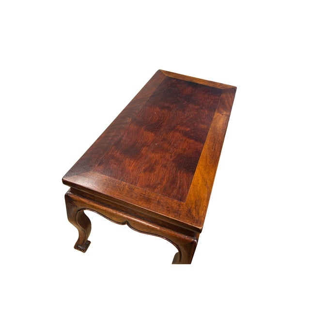 1990s 15" Brown Wood Rectangular Cabriole Style Claw Legs Display Stand Riser For Sale - Image 5 of 5