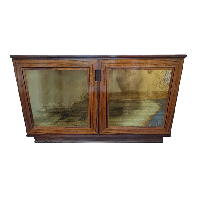 1960s Italian Modern Credenza With Mirrored Doors For Sale