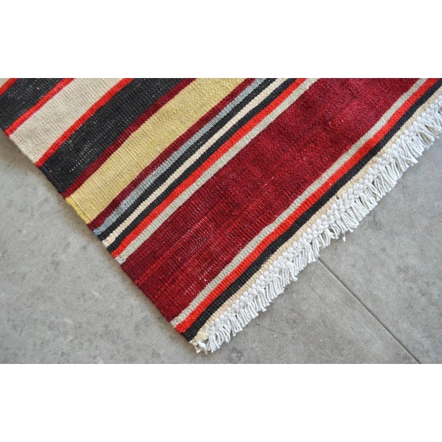1940s Vintage Turkish Hand Woven Kilim Runner - 2′10″ × 19′3″ For Sale - Image 10 of 11