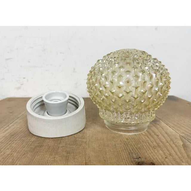 Glass Vintage White Porcelain Wall Light, 1970s For Sale - Image 7 of 12