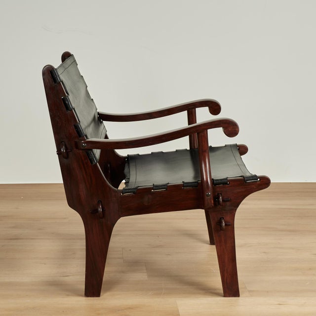 Set of Three Modern Rosewood Safari Chairs by Angel Pazmino For Sale In West Palm - Image 6 of 18