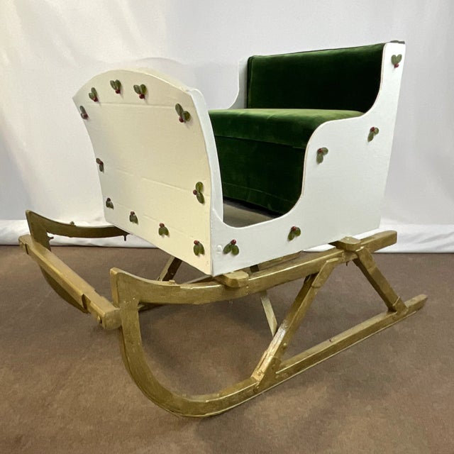 Wood 1940s Americana Hollywood Regency Christmas Shetland Pony Sleigh, Life Size Artisan Christmas Holiday Accent For Sale - Image 7 of 12