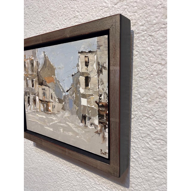 French French Village by Sandra Pratt | Oil on Panel Landscape of a French village street. For Sale - Image 3 of 5