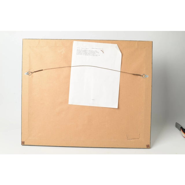 Mid 20th Century Mid 20th Century Abstract Acrylic Painting of a Pier, Framed Signed For Sale - Image 5 of 6