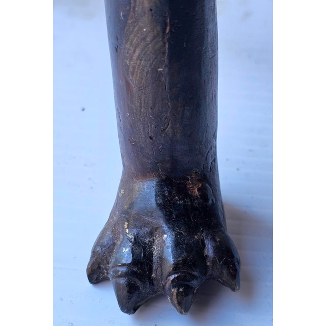 Circa 1900s Renaissance Style Patinated Bronze Trifid Brazier With Lion Heads / Planter For Sale - Image 10 of 11