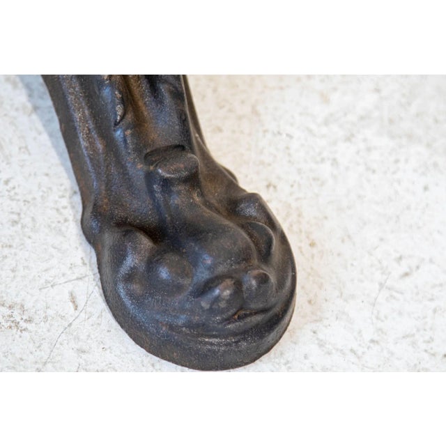 Metal 1920s Antique French Cast Iron Bistro Table Stand a Pair For Sale - Image 7 of 13