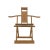 Brown Chinese Elm Wood Wool Seat Wide Arm Folding Armchair For Sale - Image 8 of 8