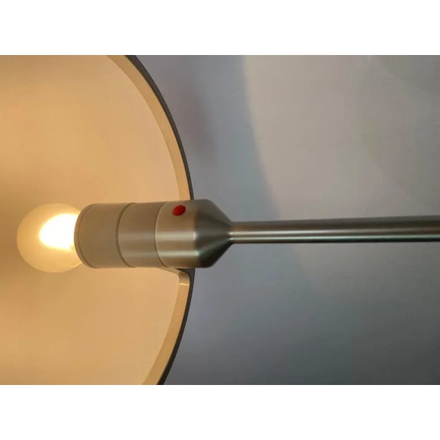 Italian table lamp with frame of metal and shade of white glass, of other design. The lamp is in great vintage condition....